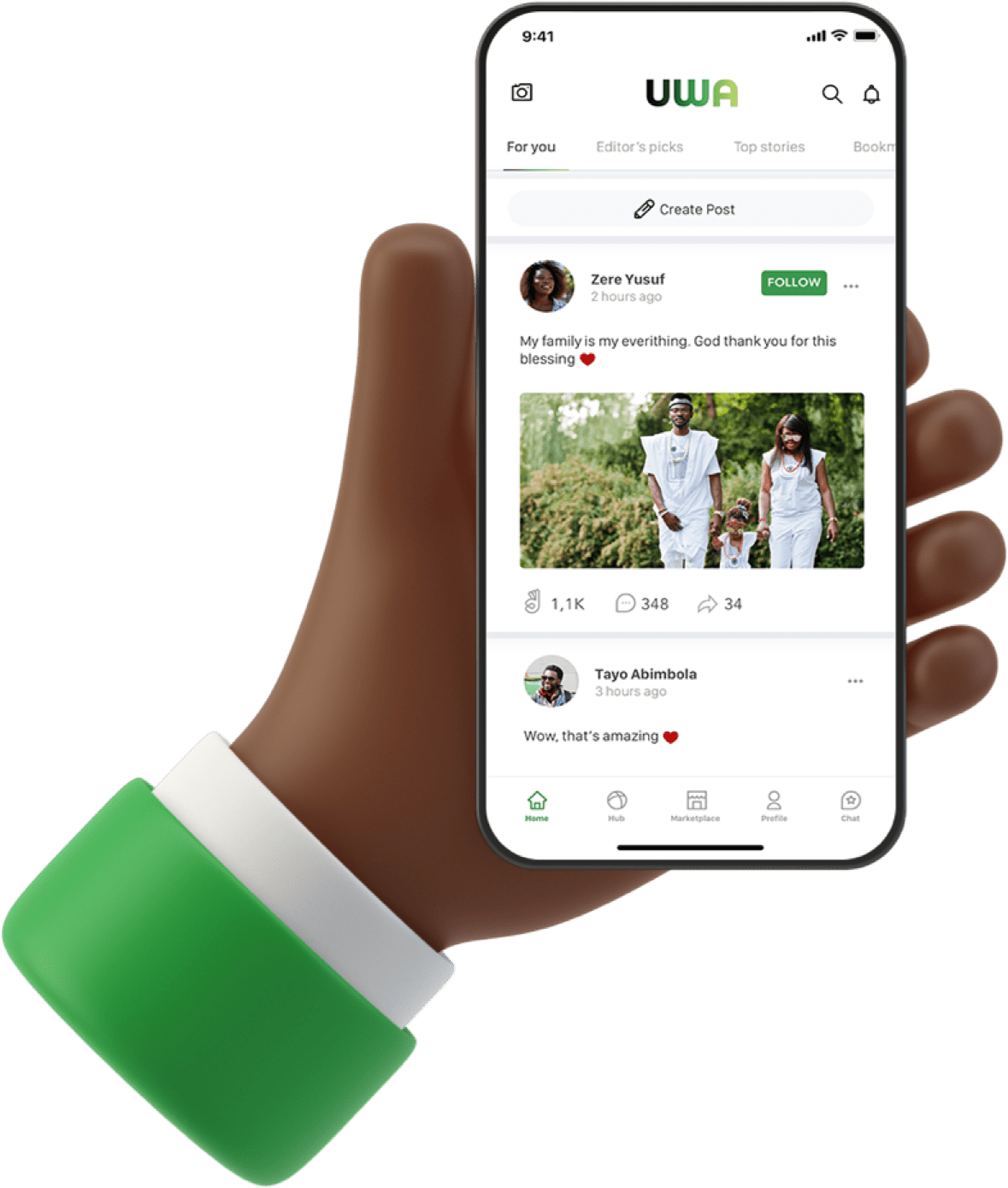 UWA Social App shown on a phone